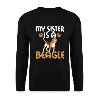 Beagle Gift Beagle Owner - Unisex Sweatshirt - black - Front - Alina (178cm) & Michal (187cm)