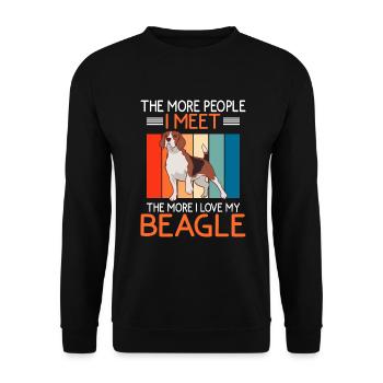 Beagle Gift Beagle Owner - Unisex Sweatshirt - black - Front - Alina (178cm) & Michal (187cm)