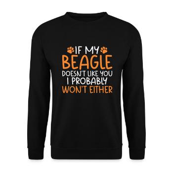 Beagle Gift Beagle Owner - Unisex Sweatshirt - black - Front - Alina (178cm) & Michal (187cm)