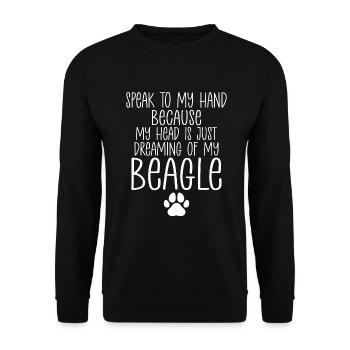 Beagle Geschenk Beagle Besitzer - Unisex Pullover - Schwarz - Vorne - Alina (178cm) & Michal (187cm)