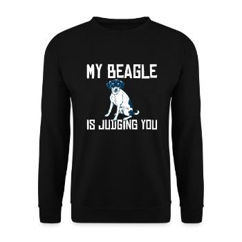 Beagle Gift Beagle Owner - Unisex Sweatshirt - black - Front - Alina (178cm) & Michal (187cm)