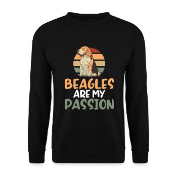 Beagle Geschenk Beagle Besitzer - Unisex Pullover - Schwarz - Vorne - Alina (178cm) & Michal (187cm)