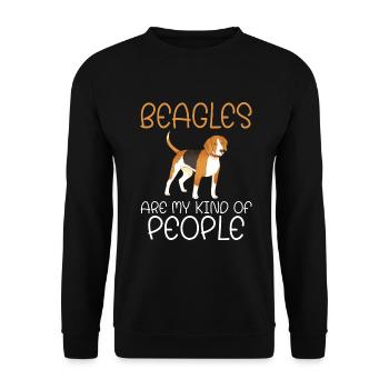 Beagle Gift Beagle Owner - Unisex Sweatshirt - black - Front - Alina (178cm) & Michal (187cm)