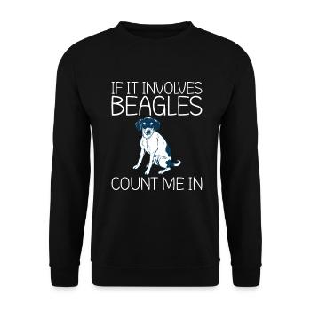 Beagle Gift Beagle Owner - Unisex Sweatshirt - black - Front - Alina (178cm) & Michal (187cm)