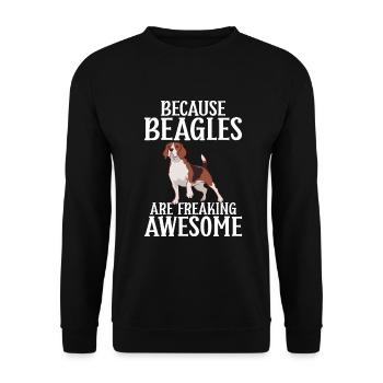 Beagle Geschenk Beagle Besitzer - Unisex Pullover - Schwarz - Vorne - Alina (178cm) & Michal (187cm)