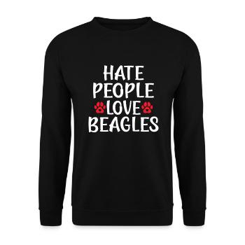 Beagle Geschenk Beagle Besitzer - Unisex Pullover - Schwarz - Vorne - Alina (178cm) & Michal (187cm)