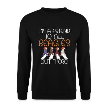 Beagle Gift Beagle Owner - Unisex Sweatshirt - black - Front - Alina (178cm) & Michal (187cm)
