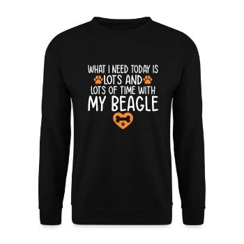 Beagle Gift Beagle Owner - Unisex Sweatshirt - black - Front - Alina (178cm) & Michal (187cm)
