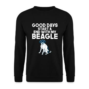 Beagle Geschenk Beagle Besitzer - Unisex Pullover - Schwarz - Vorne - Alina (178cm) & Michal (187cm)