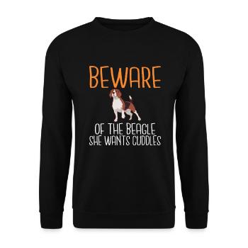 Beagle Gift Beagle Owner - Unisex Sweatshirt - black - Front - Alina (178cm) & Michal (187cm)
