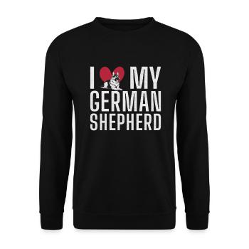 German Shepherd Gifts - Unisex Sweatshirt - black - Front - Alina (178cm) & Michal (187cm)