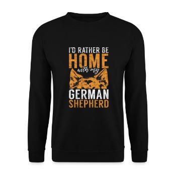 Deutscher Schäferhund Geschenke - Unisex Pullover - Schwarz - Vorne - Alina (178cm) & Michal (187cm)