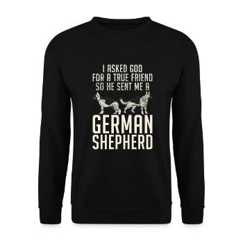 German Shepherd Gifts - Unisex Sweatshirt - black - Front - Alina (178cm) & Michal (187cm)