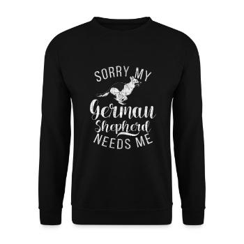 Deutscher Schäferhund Geschenke - Unisex Pullover - Schwarz - Vorne - Alina (178cm) & Michal (187cm)