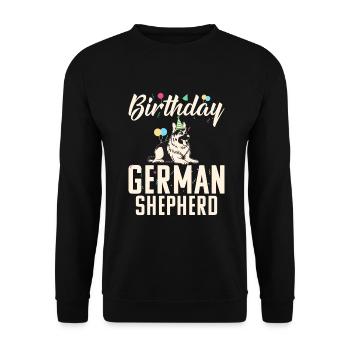 Deutscher Schäferhund Geschenke - Unisex Pullover - Schwarz - Vorne - Alina (178cm) & Michal (187cm)