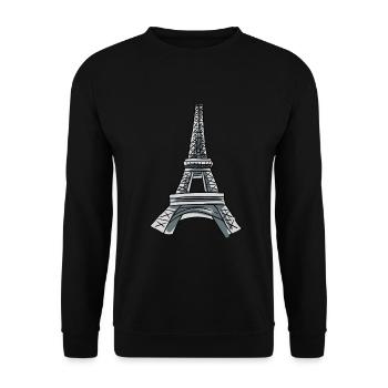 Eiffelturm Kostüm - Unisex Pullover - Schwarz - Vorne - Alina (178cm) & Michal (187cm)