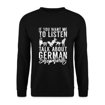 German Shepherd Gifts - Unisex Sweatshirt - black - Front - Alina (178cm) & Michal (187cm)