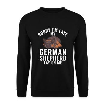 German Shepherd Gifts - Unisex Sweatshirt - black - Front - Alina (178cm) & Michal (187cm)