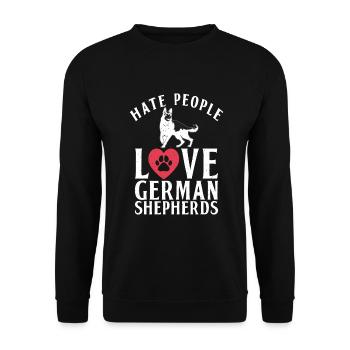 German Shepherd Gifts - Unisex Sweatshirt - black - Front - Alina (178cm) & Michal (187cm)
