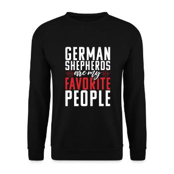 Deutscher Schäferhund Geschenke - Unisex Pullover - Schwarz - Vorne - Alina (178cm) & Michal (187cm)
