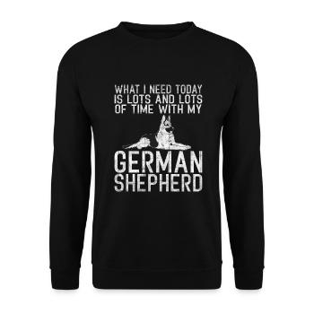 German Shepherd Gifts - Unisex Sweatshirt - black - Front - Alina (178cm) & Michal (187cm)
