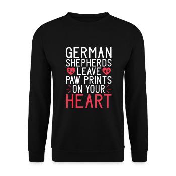 Deutscher Schäferhund Geschenke - Unisex Pullover - Schwarz - Vorne - Alina (178cm) & Michal (187cm)