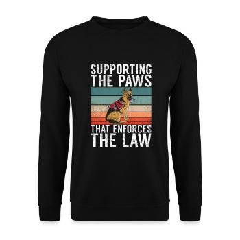 Deutscher Schäferhund Geschenke - Unisex Pullover - Schwarz - Vorne - Alina (178cm) & Michal (187cm)