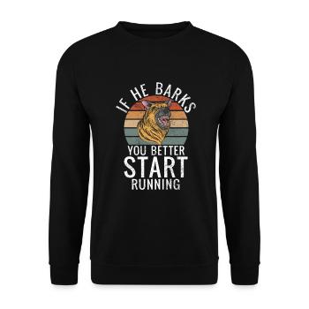 German Shepherd Gifts - Unisex Sweatshirt - black - Front - Alina (178cm) & Michal (187cm)