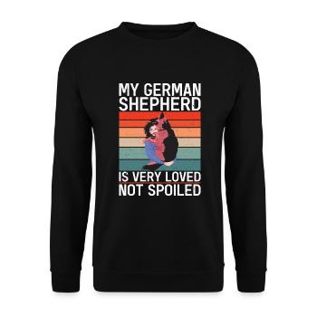 Deutscher Schäferhund Geschenke - Unisex Pullover - Schwarz - Vorne - Alina (178cm) & Michal (187cm)