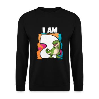2. Geburtstag - Unisex Pullover - Schwarz - Vorne - Alina (178cm) & Michal (187cm)
