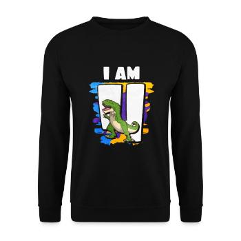 4th birthday - Unisex Sweatshirt - black - Front - Alina (178cm) & Michal (187cm)
