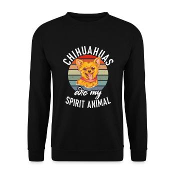 Chihuahua Gifts Chihuahua Owner - Unisex Sweatshirt - black - Front - Alina (178cm) & Michal (187cm)