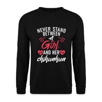 Chihuahua Cadeaux Chihuahua Propriétaire - Sweat-shirt Unisexe - noir - Devant - Alina (178cm) & Michal (187cm)