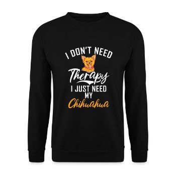Chihuahua Cadeaux Chihuahua Propriétaire - Sweat-shirt Unisexe - noir - Devant - Alina (178cm) & Michal (187cm)
