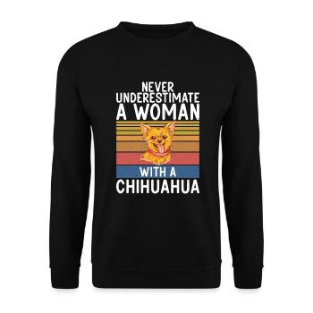 Chihuahua Cadeaux Chihuahua Propriétaire - Sweat-shirt Unisexe - noir - Devant - Alina (178cm) & Michal (187cm)