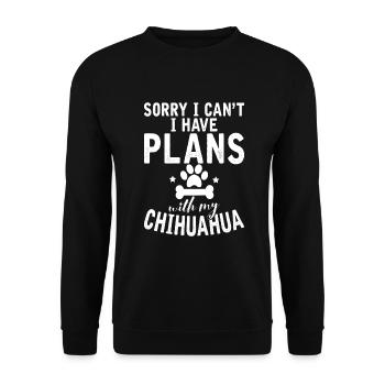 Chihuahua Cadeaux Chihuahua Propriétaire - Sweat-shirt Unisexe - noir - Devant - Alina (178cm) & Michal (187cm)