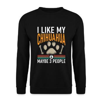 Chihuahua Cadeaux Chihuahua Propriétaire - Sweat-shirt Unisexe - noir - Devant - Alina (178cm) & Michal (187cm)