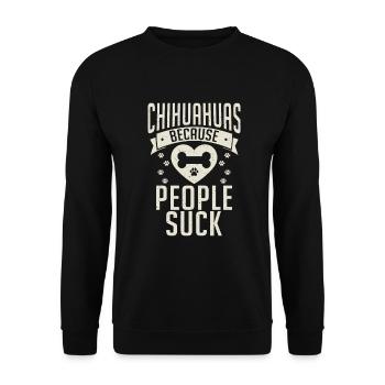 Chihuahua Cadeaux Chihuahua Propriétaire - Sweat-shirt Unisexe - noir - Devant - Alina (178cm) & Michal (187cm)