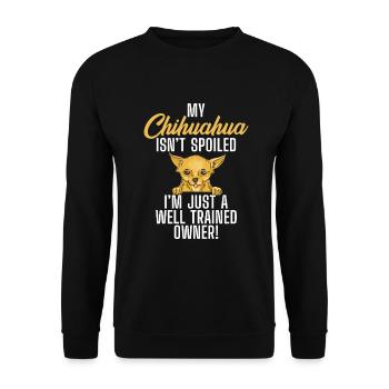 Chihuahua Cadeaux Chihuahua Propriétaire - Sweat-shirt Unisexe - noir - Devant - Alina (178cm) & Michal (187cm)