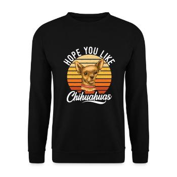 Chihuahua Gifts Chihuahua Owner - Unisex Sweatshirt - black - Front - Alina (178cm) & Michal (187cm)