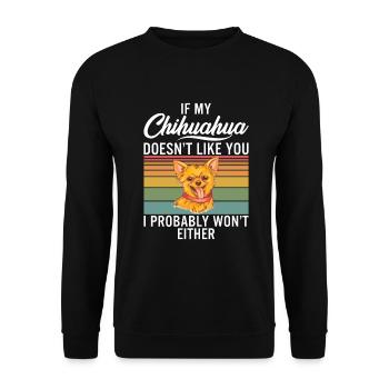 Chihuahua Gifts Chihuahua Owner - Unisex Sweatshirt - black - Front - Alina (178cm) & Michal (187cm)