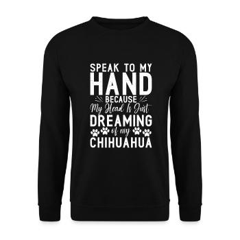 Chihuahua Cadeaux Chihuahua Propriétaire - Sweat-shirt Unisexe - noir - Devant - Alina (178cm) & Michal (187cm)