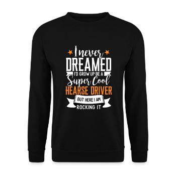 Funny hearse driver saying gift - Unisex Sweatshirt - black - Front - Alina (178cm) & Michal (187cm)