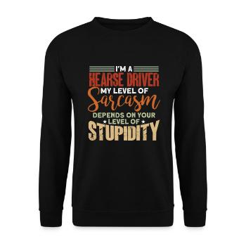 Drôle de chauffeur de corbillard disant cadeau - Sweat-shirt Unisexe - noir - Devant - Alina (178cm) & Michal (187cm)