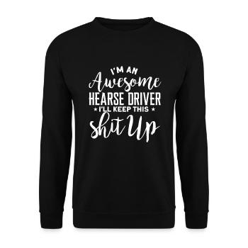 Drôle de chauffeur de corbillard disant cadeau - Sweat-shirt Unisexe - noir - Devant - Alina (178cm) & Michal (187cm)