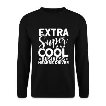 Extra super cool business - hearse driver - Unisex Sweatshirt - black - Front - Alina (178cm) & Michal (187cm)