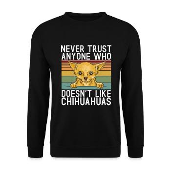 Chihuahua Gifts Chihuahua Owner - Unisex Sweatshirt - black - Front - Alina (178cm) & Michal (187cm)
