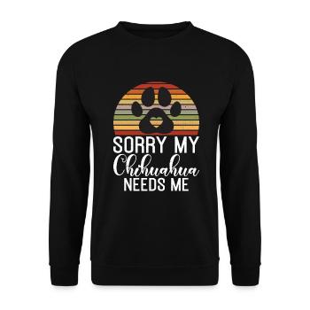 Chihuahua Cadeaux Chihuahua Propriétaire - Sweat-shirt Unisexe - noir - Devant - Alina (178cm) & Michal (187cm)
