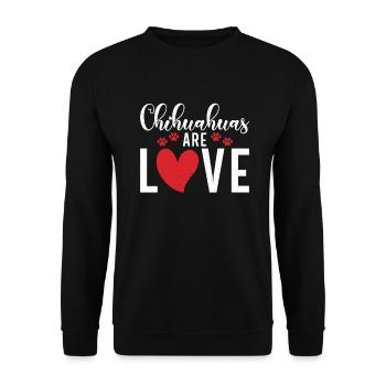 Chihuahua Cadeaux Chihuahua Propriétaire - Sweat-shirt Unisexe - noir - Devant - Alina (178cm) & Michal (187cm)