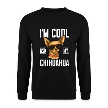 Chihuahua Cadeaux Chihuahua Propriétaire - Sweat-shirt Unisexe - noir - Devant - Alina (178cm) & Michal (187cm)